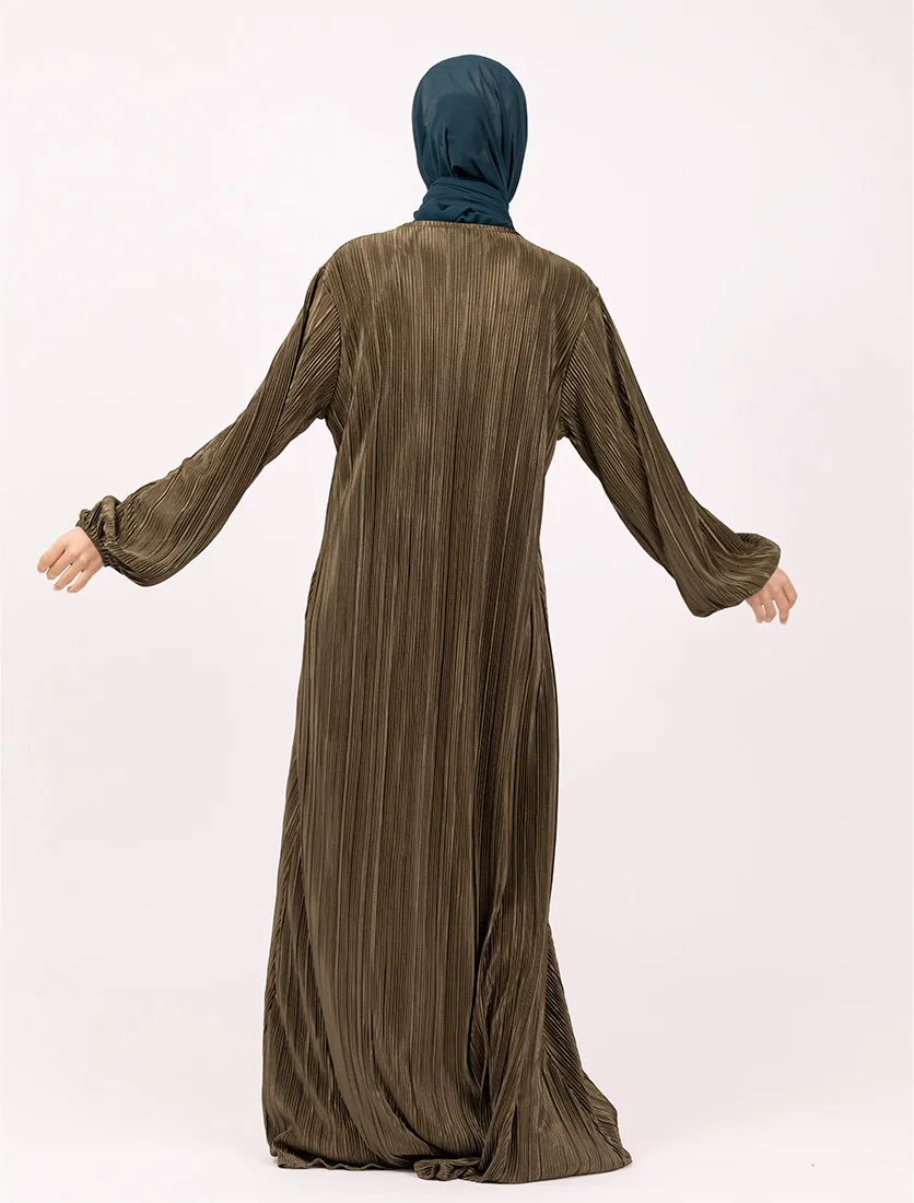 Olive Plisse Abaya
